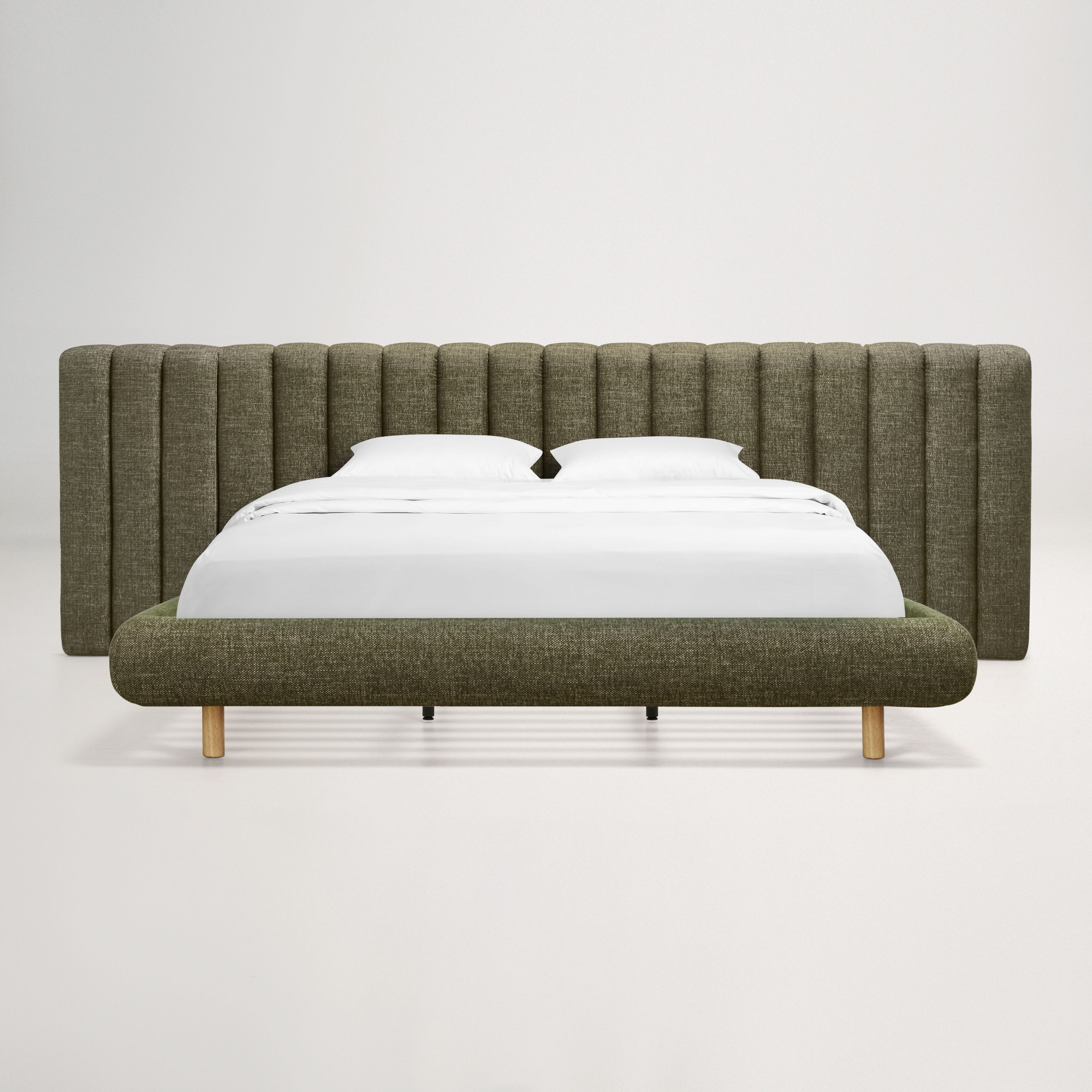 Arlo Floating King Bed (Tufted Wide Headboard)