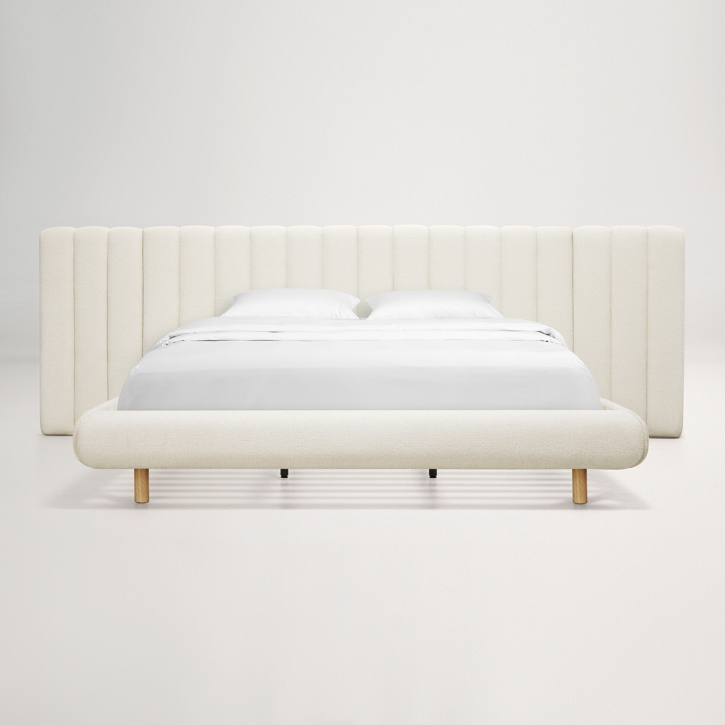 Arlo Floating King Bed (Tufted Wide Headboard)