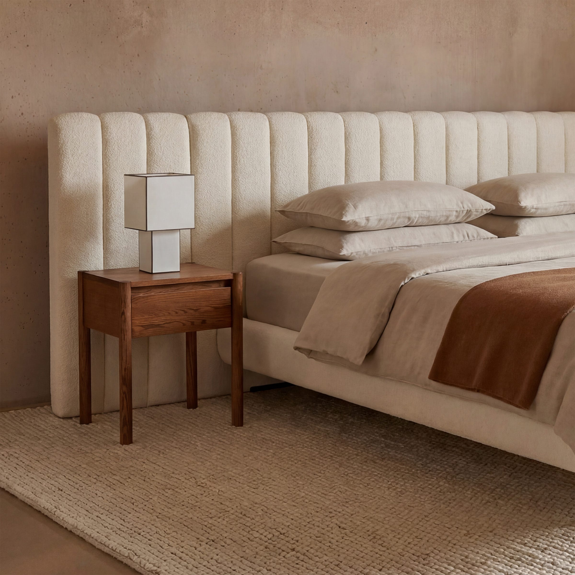 Arlo Floating King Bed with Tufted Wide Headboard