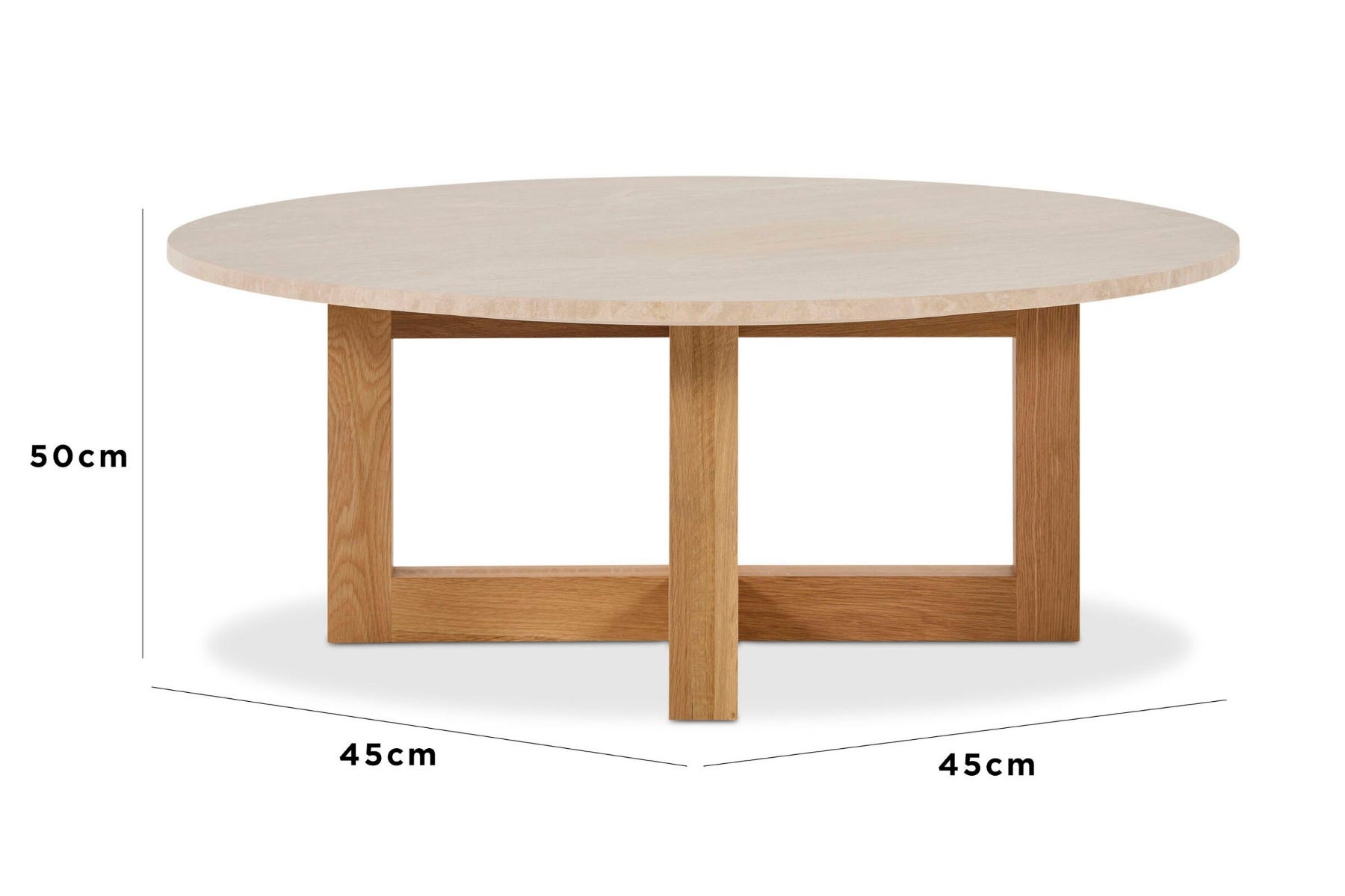 Bronte Round Coffee Table Travertine