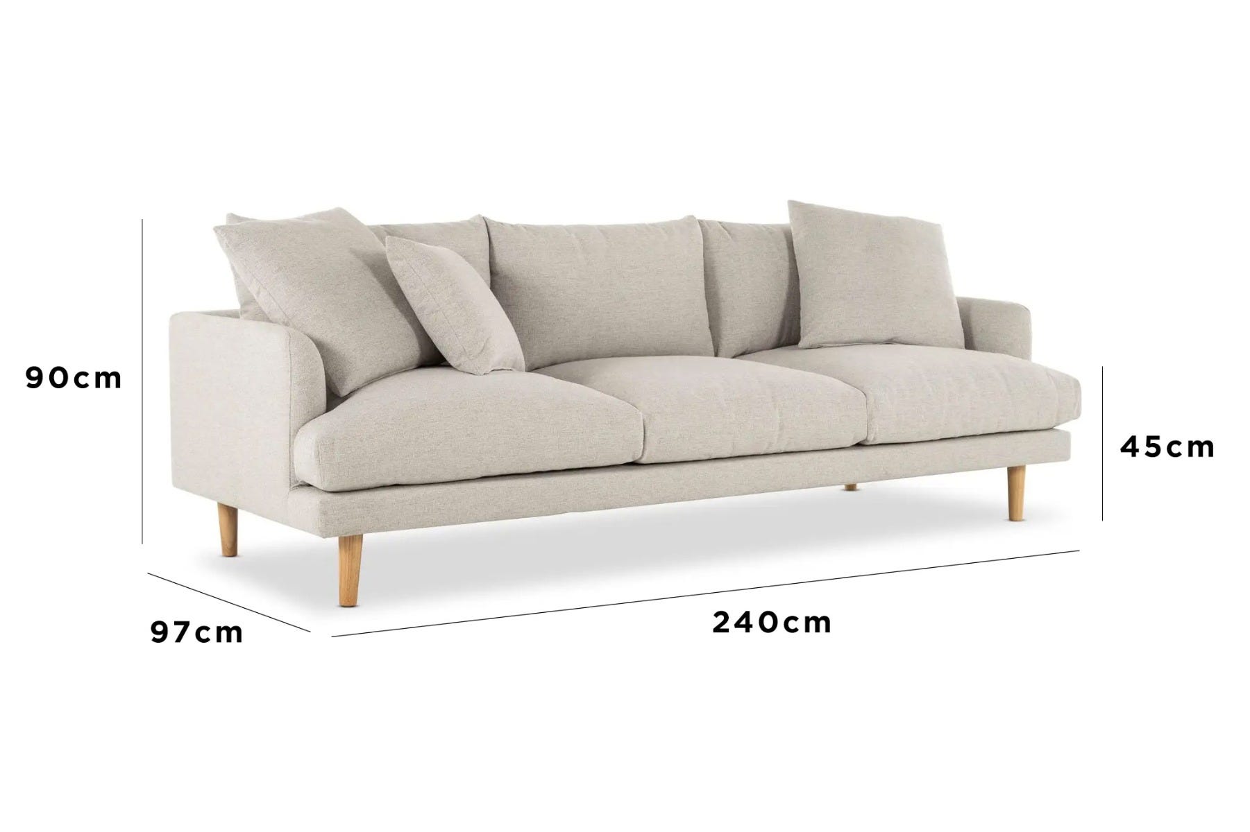Hampton 4 Seat Sofa Havana Light Grey Lounge Lovers