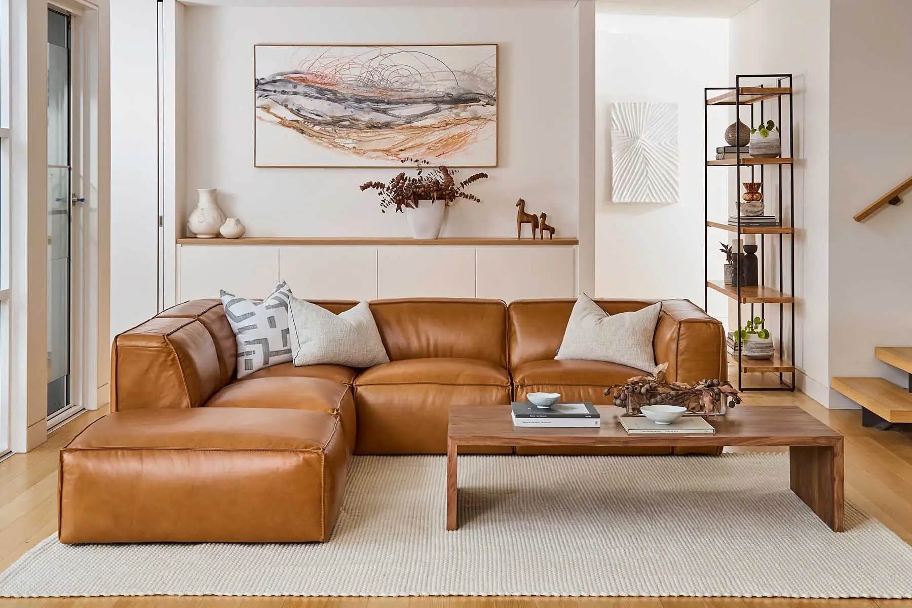 Linden Leather Right Corner Sofa Lounge Lovers