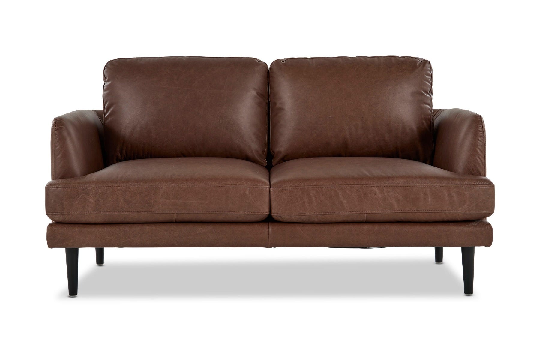 Alice Leather 2 Seat Sofa Black Legs Lounge Lovers