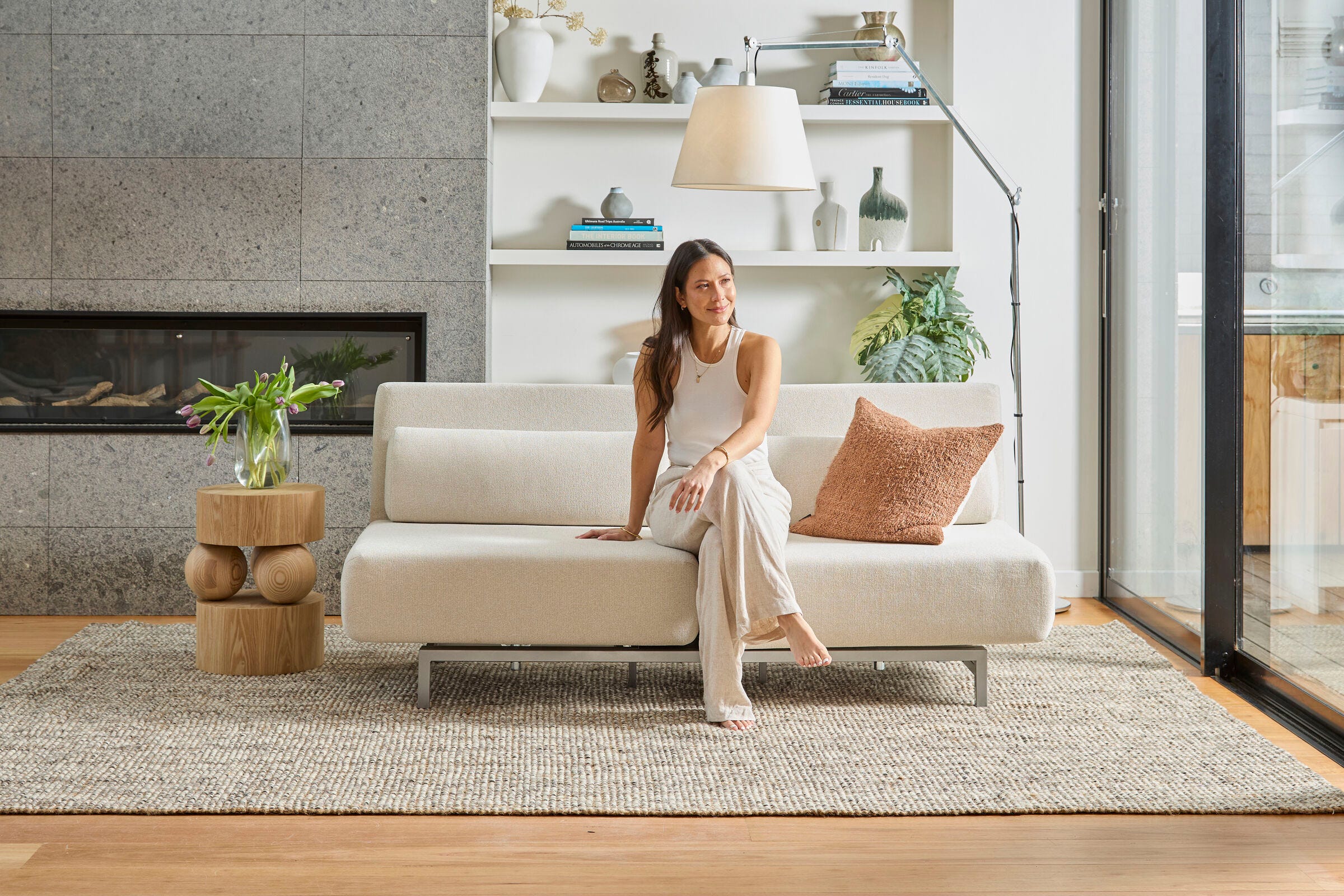 Divano 2 Seat Sofa Bed Bailey Natural Lounge Lovers