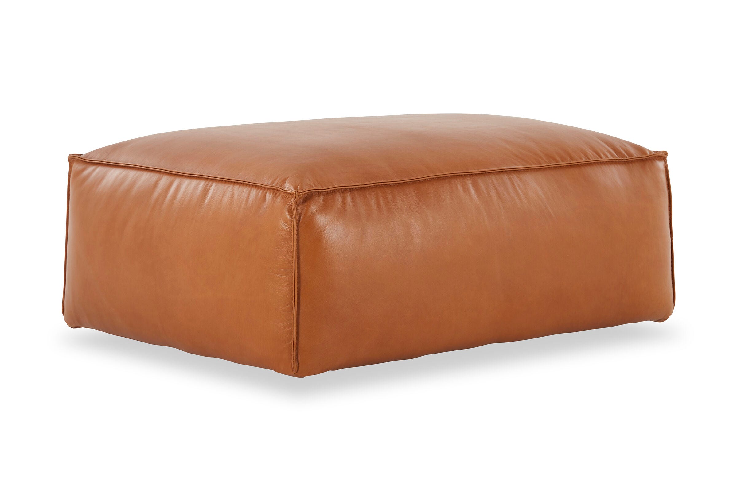 Tan leather ottoman discount