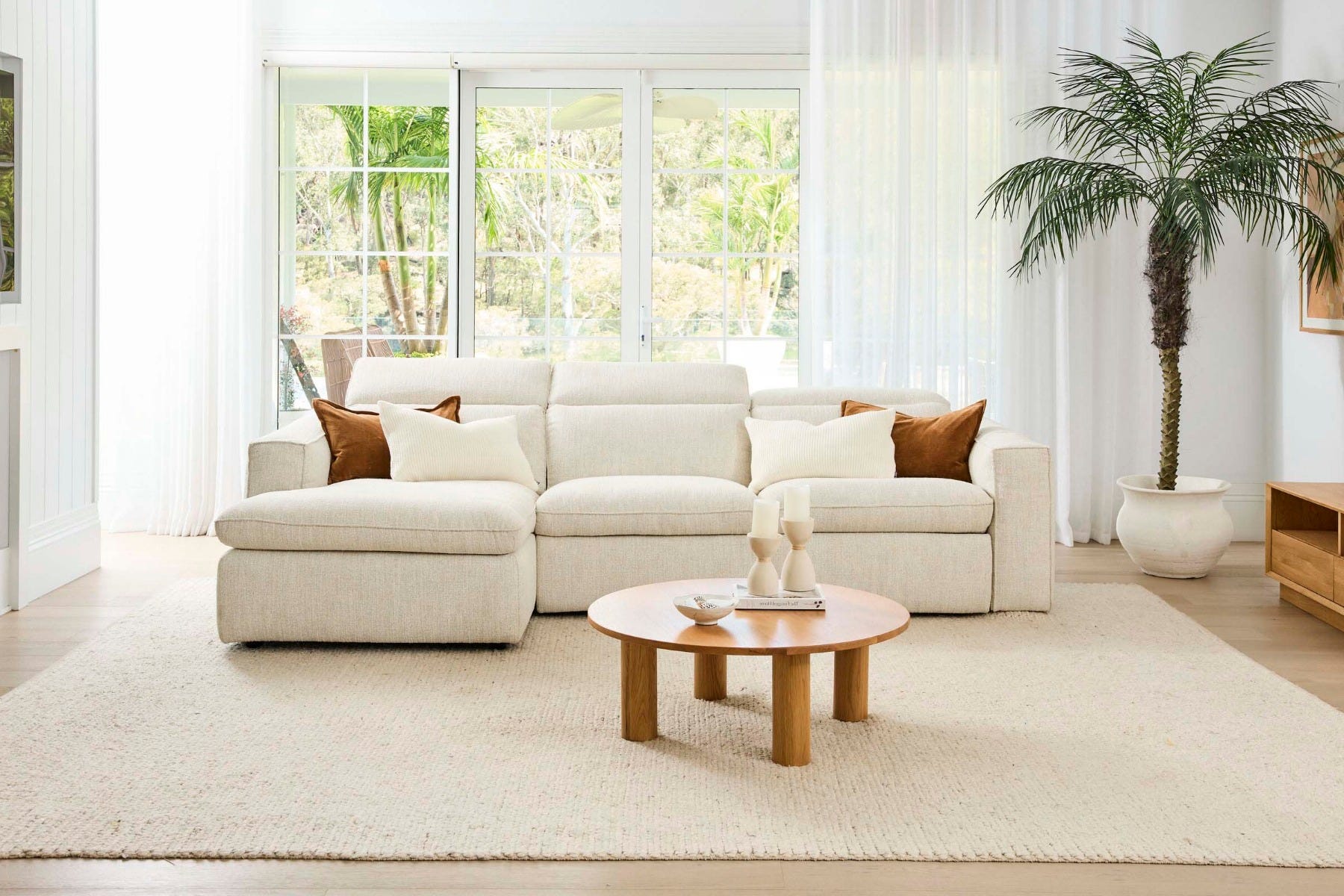Abode Fabric Recliner Left Chaise | Stylish Comfort
