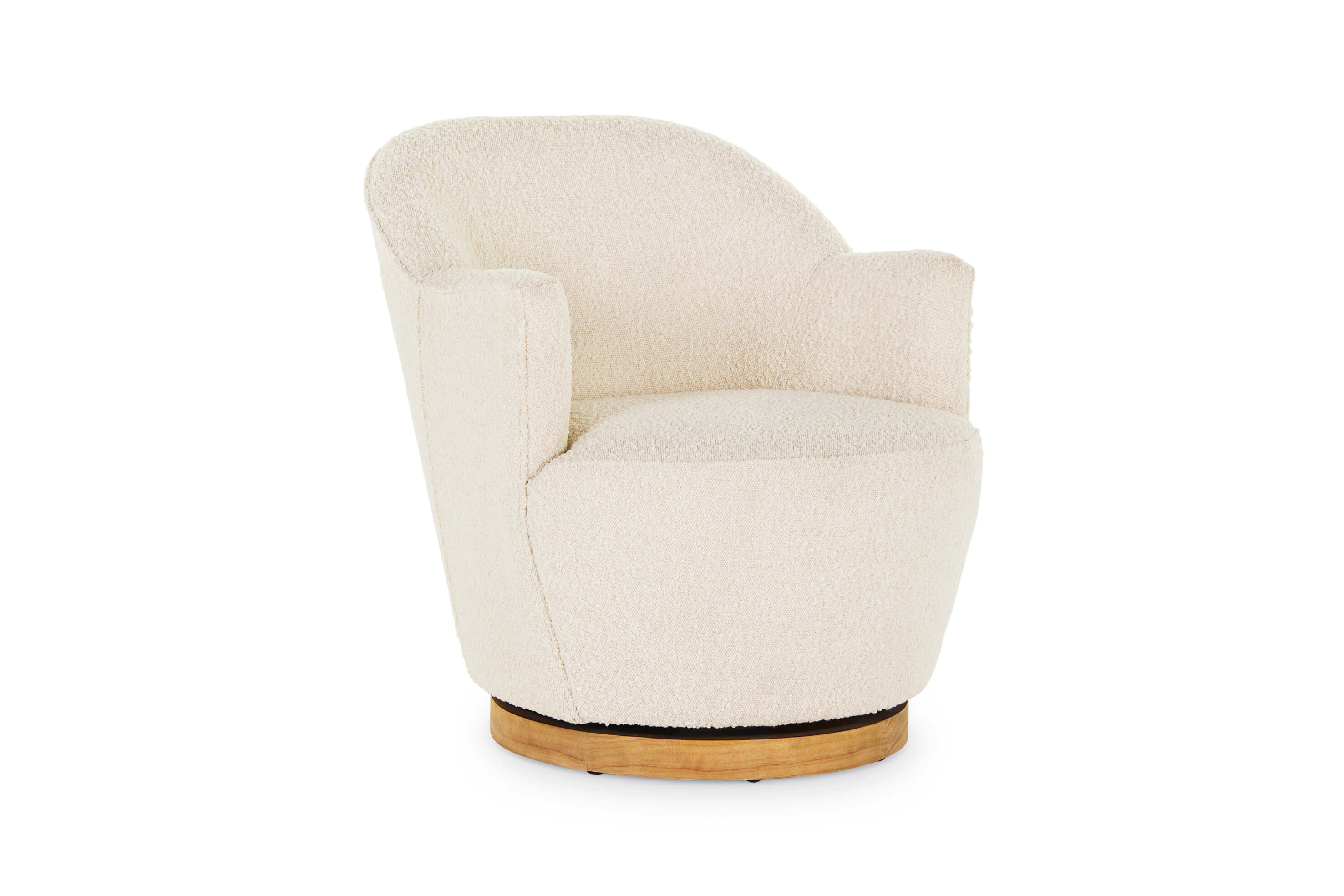 Chloe Swivel Armchair Ivory Boucle