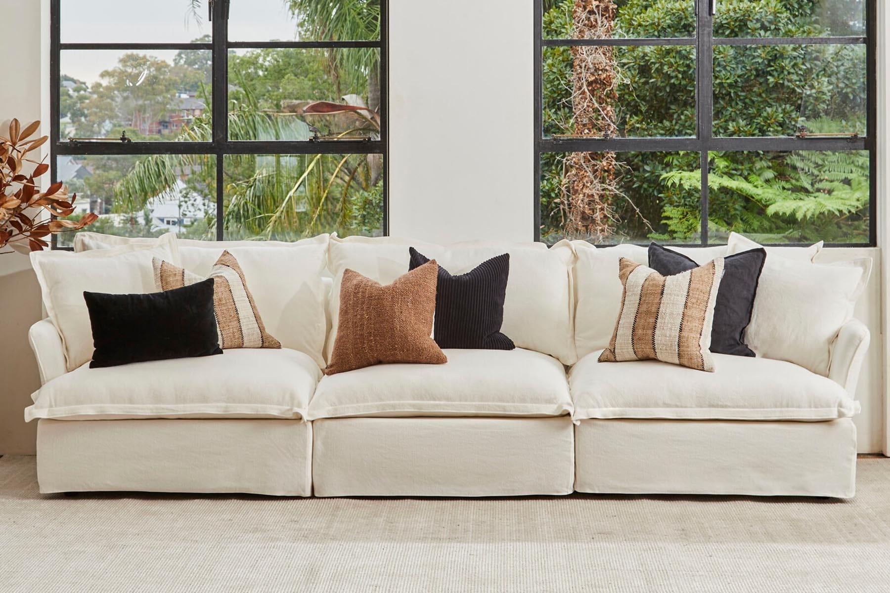 Toorak 4 Seat Sofa Premium Fabric Removable Covers