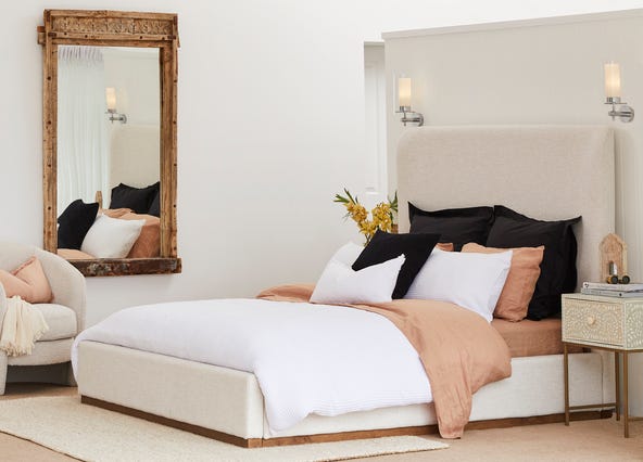 Beverly Queen Bed Porto Ivory Style Shoot