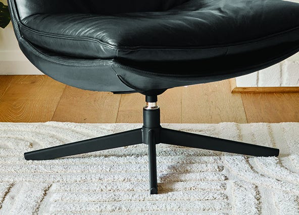 Alexander Swivel Chair Black Legs Up Close Style Shoot