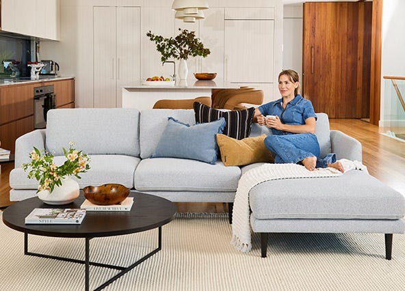 Alice Chaise Sofa Jazz Grey Style Shoot