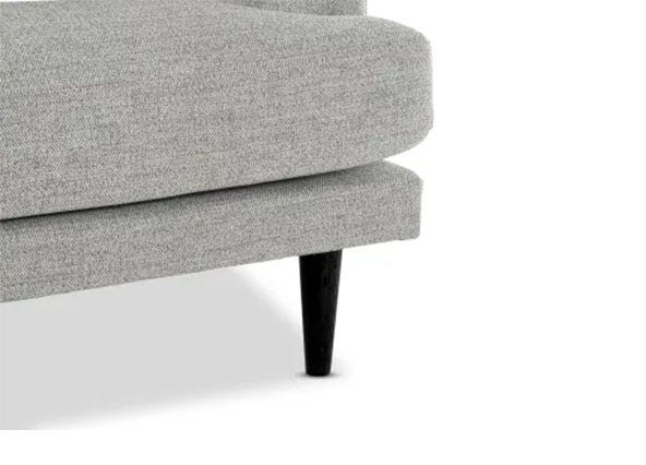 Alice Armchair Vienna Light Grey Black Leg Feet Up Close
