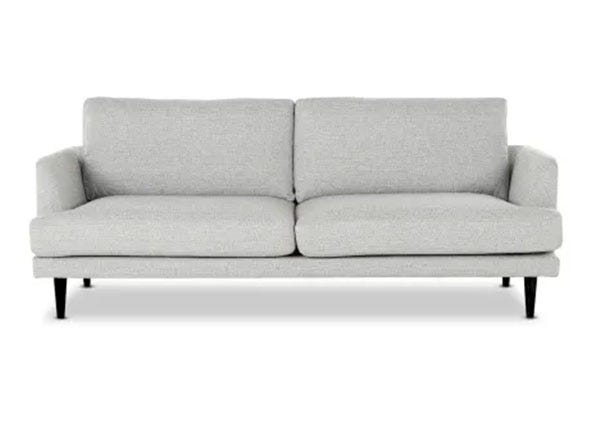 Alice 3 Seat Sofa Vienna Light Grey Black Leg Front