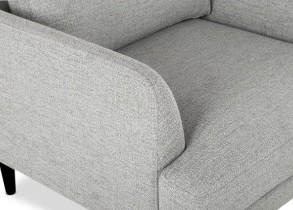 Alice Armchair Vienna Light Grey Black Leg  Up Close