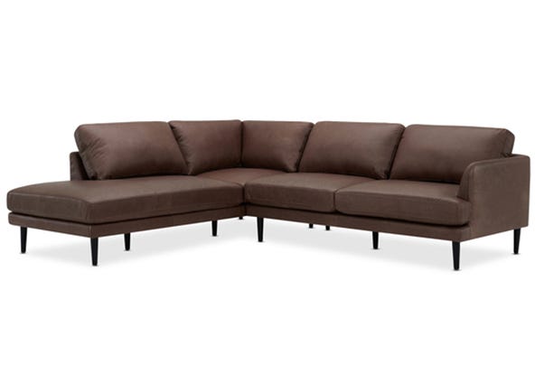 Alice Leather Left Corner Sofa Phoenix Coffee Angle
