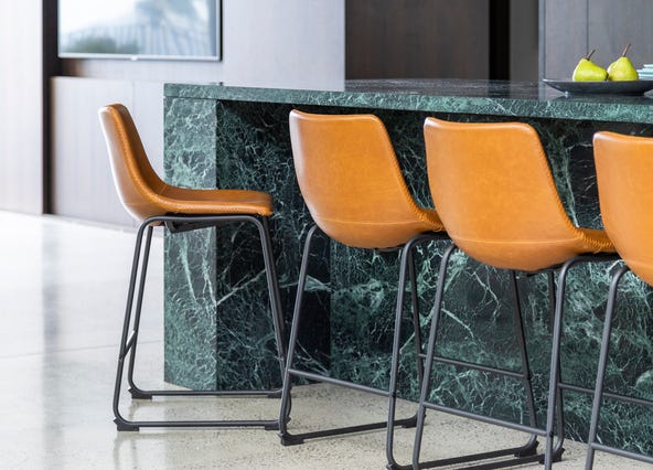 Apollo Bar Stool Black PU 60cm Angle