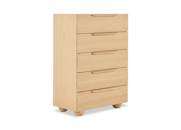 Arlo Tallboy Oak Oak Open Drawer