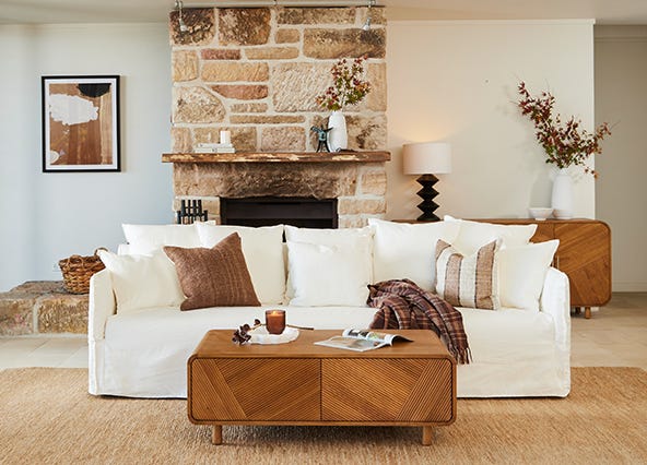 Bronte 4 Seat Sofa White Lifestyle Shoot