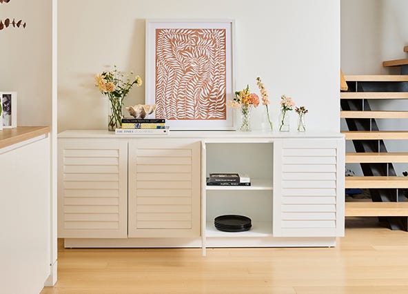 Byron Sideboard White Panel Open Style Shoot