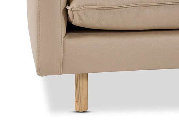 Cali 2 Seat Sofa Lucas Blush Leg Up Close