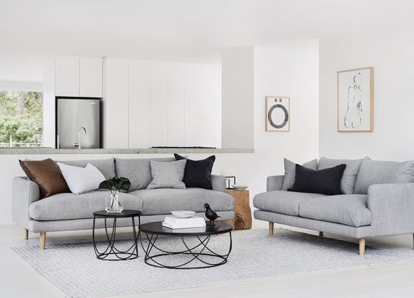 Hampton 3 Seat Sofa Cement Style Shoot