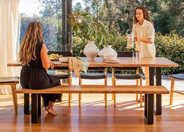 Dakota U Dining Table 240 Teak Style Shoot