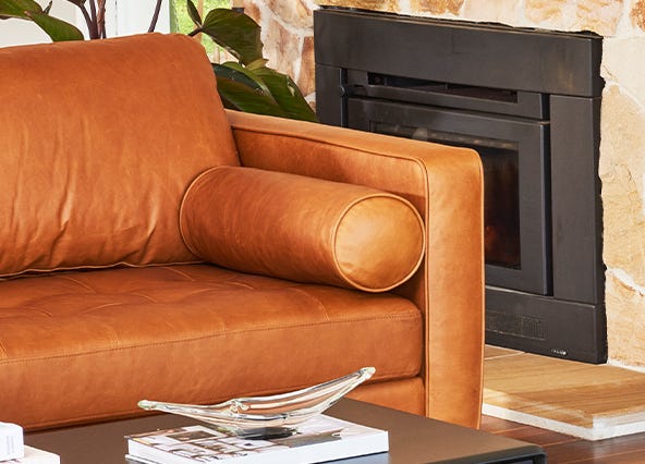 Draper 2.5 Seat Sofa Charme Cigar Arms Up Close Style Shoot