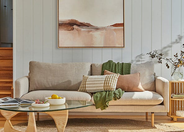 Frankie 3 Seat Sofa Basel Beige Angle
