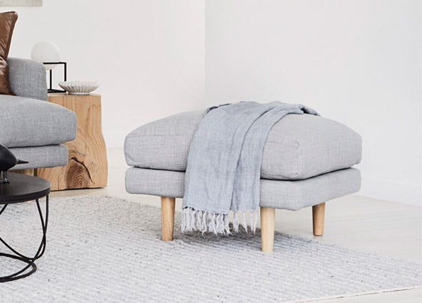 Hampton Ottoman Light Grey Style Shoot