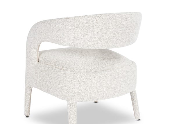 Helena Accent Chair Latte Back Sculpture Angle