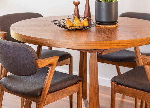 Conrad Extension Dining Table Walnut Style Shoot