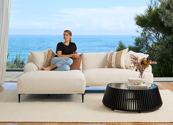Jaxson Left Chaise Lounge Ivory Style Shoot