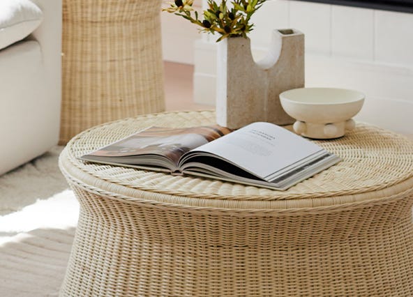 Kai Coffee Table Rattan Style Shoot Up Close