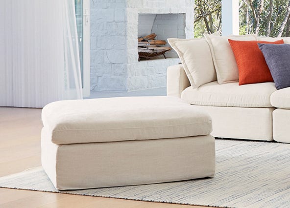 Haven Ottoman Cover Ivory Style Shoot