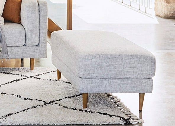 Lisa Ottoman Light Grey Style Shoot