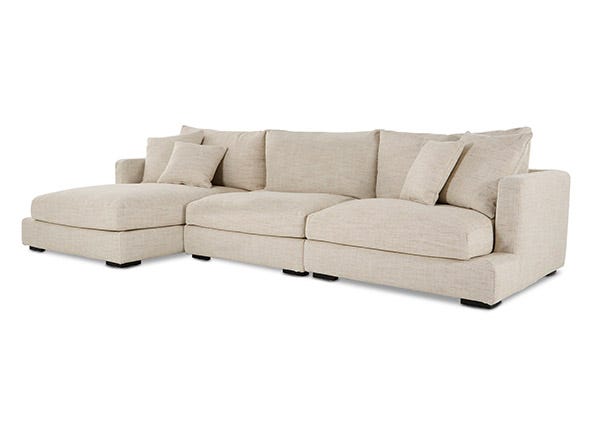 Long Beach 3pc Left Chaise Sofa Sienna Natural Angle