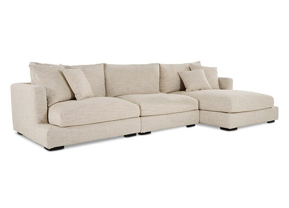 Long Beach 3pc Right Chaise Sofa Sienna Natural Angle