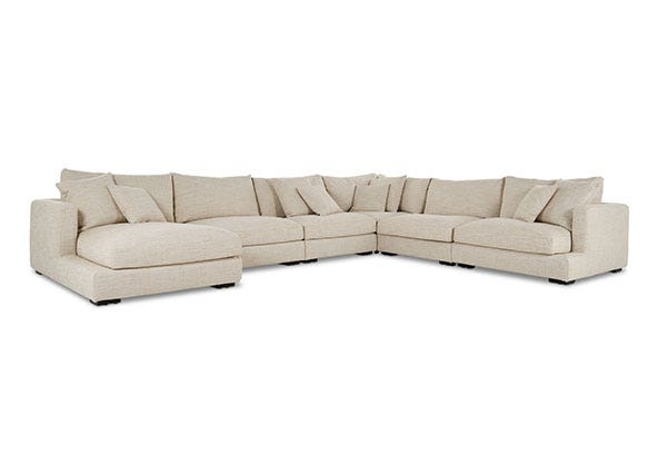 Long Beach 6pc Left Chaise Sofa Sienna Natural Angle