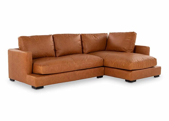 Long Beach Leather Mini Corner Sofa Angle