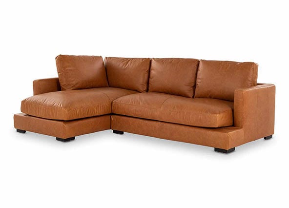 Long Beach Leather Mini Corner Sofa Angle