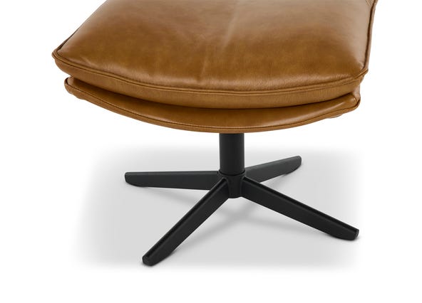 Alexander Leather Ottoman Tan Seating Lines Up Close