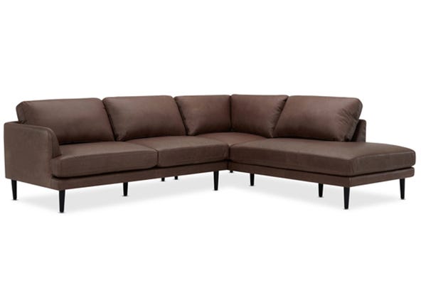 Alice Leather Right Corner Sofa Phoenix Coffee Angle