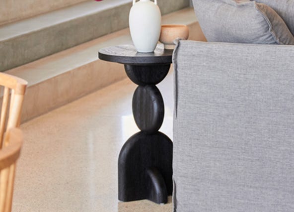 Banjo Side Table Black Style Shoot