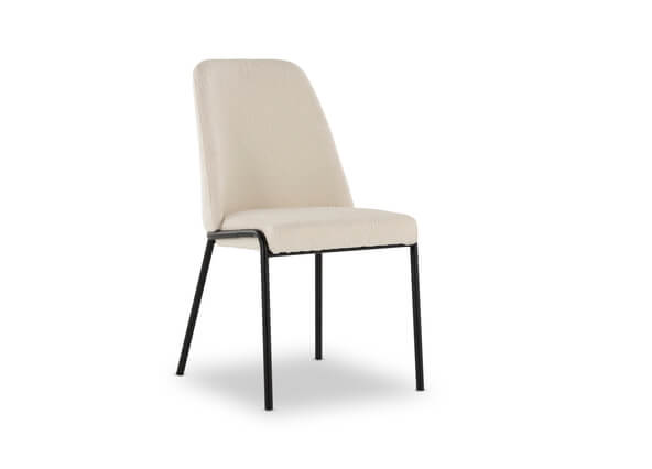 Carlton Dining Chair White Boucle Angle