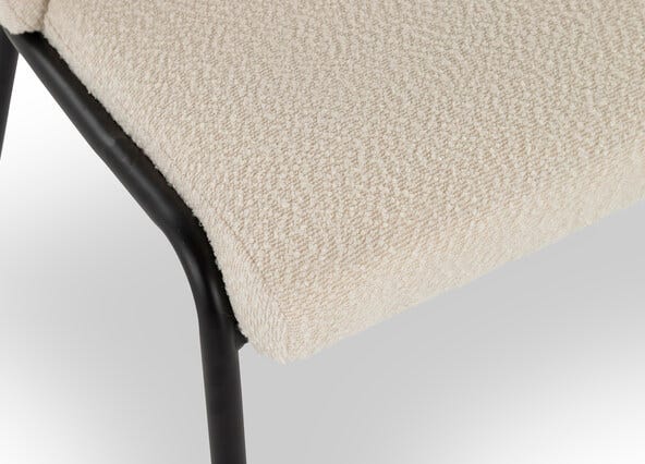 Carlton Dining Chair White Boucle Seating Up Close