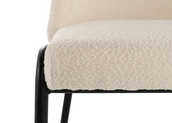 Carlton Dining Chair White Boucle Up Close