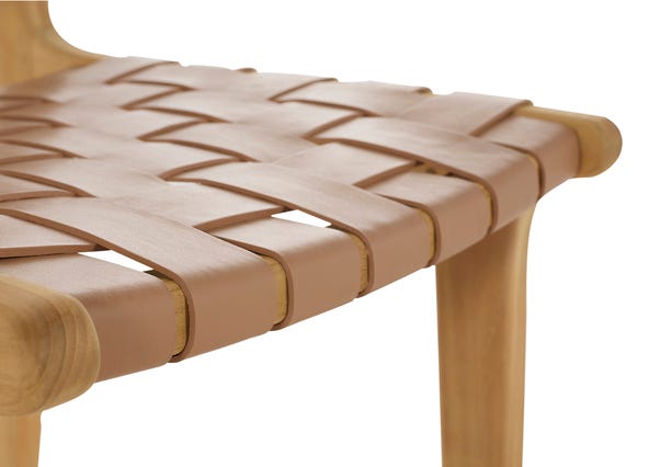 Cuba Woven Dining Chair Tan Seating Up Close