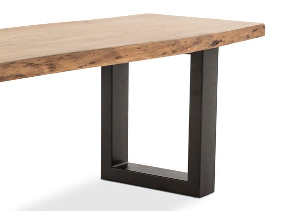 Dakota U Bench Teak 140 Side Up Close