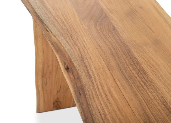 Dakota Block Bench 200 Teak Edge Up Close