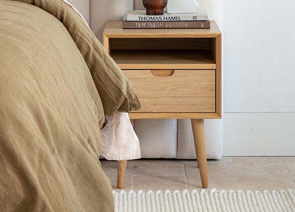 Erikson Bedside Table Oak Style Shoot